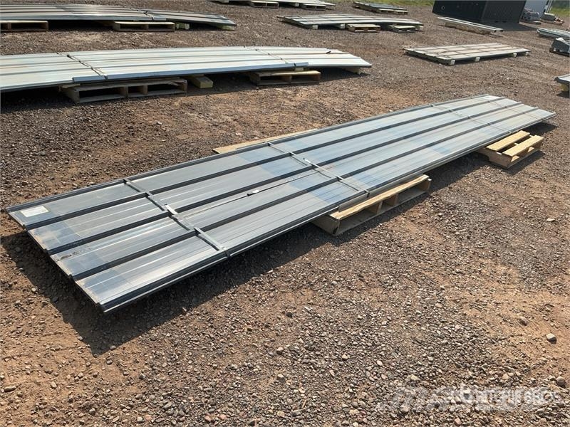 Quantity of (20) Grey Metal Roof Panels (Unused) Gervės, keltuvai ir medžiagų kėlimo įranga