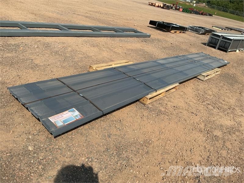 Quantity of (20) Grey Metal Roof Panels (Unused) Gervės, keltuvai ir medžiagų kėlimo įranga