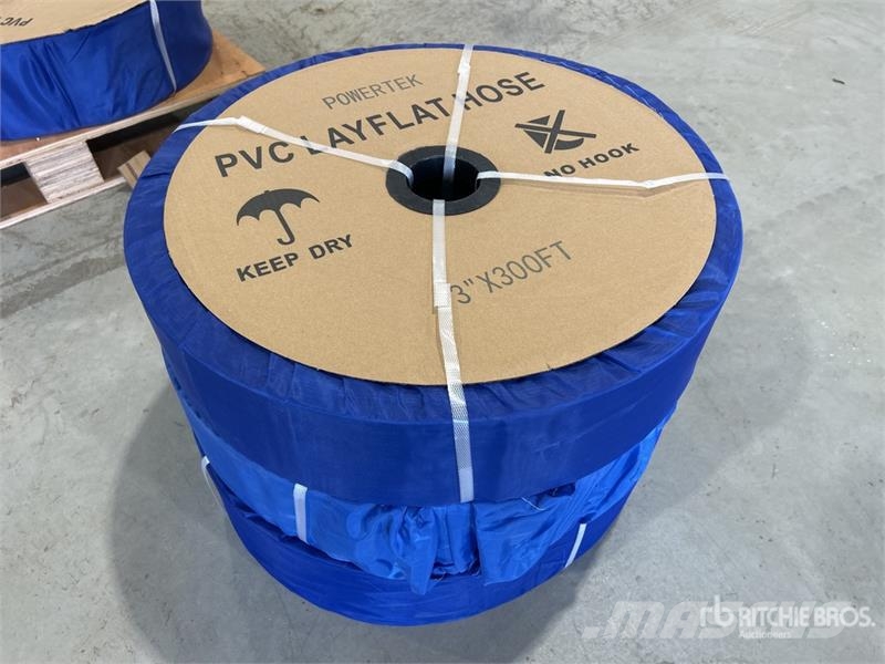  Quantity of (3)  Powertek 3"-300FT PVC Layflat Wat Priedai