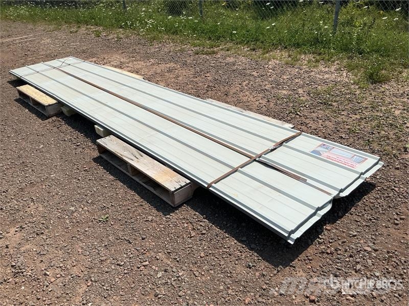  Quantity of (30) 16ft x 3ft White Metal Roof Panel Winches, hoists and material lifts