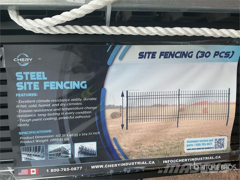 Quantity of (30) 9 ft 9 in x 6 ft 5 in Powder Coat Fencing equipment