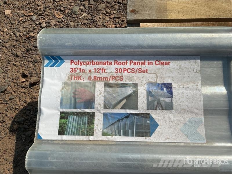 Quantity of (30) Clear Corrugated Polycarbonate Ro Gervės, keltuvai ir medžiagų kėlimo įranga