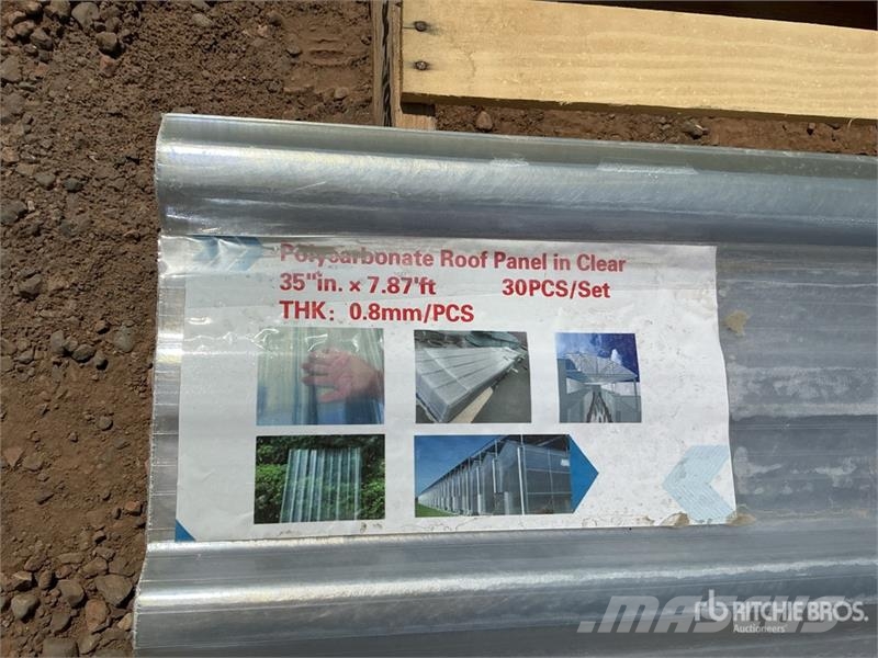 Quantity of (30) Clear Polycarbonate Roof Panel (U Gervės, keltuvai ir medžiagų kėlimo įranga