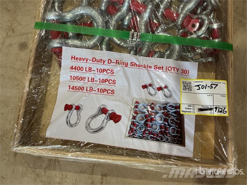Quantity of (30) Sets of Heavy-Duty D-Ring (Unused Kranar, delar och tillbehör