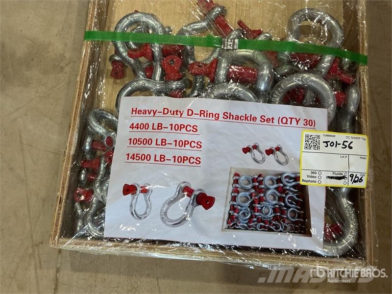 Quantity of (30) Sets of Heavy-Duty D-Ring (Unused Kranar, delar och tillbehör