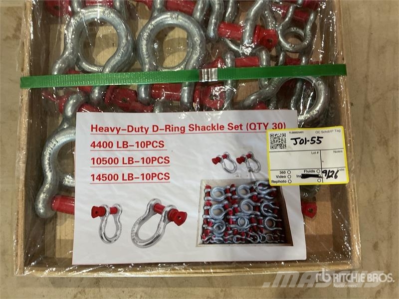 Quantity of (30) Sets of Heavy-Duty D-Ring (Unused Kranar, delar och tillbehör