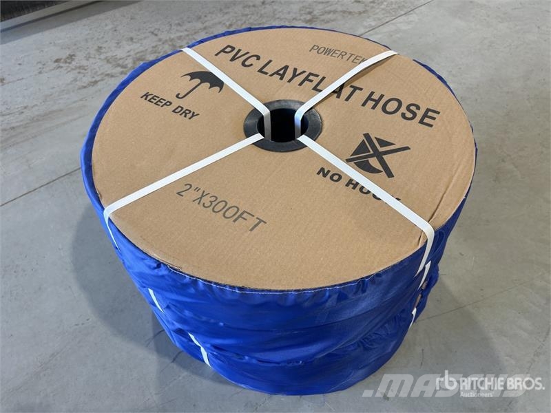 Quantity of (4) Powertek 2"-300FT PVC Layflat Wat Tilbehør