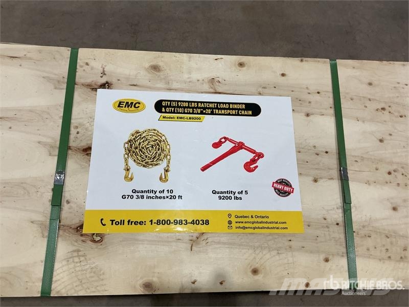  Quantity of (5)  EMC LB9200 9200 lb Ratchet Binder مكونات أخرى