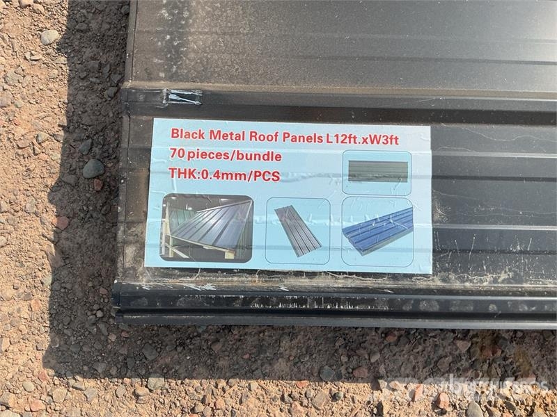  Quantity of (70) Black Metal Roof Panels Montacargas y elevadores de material