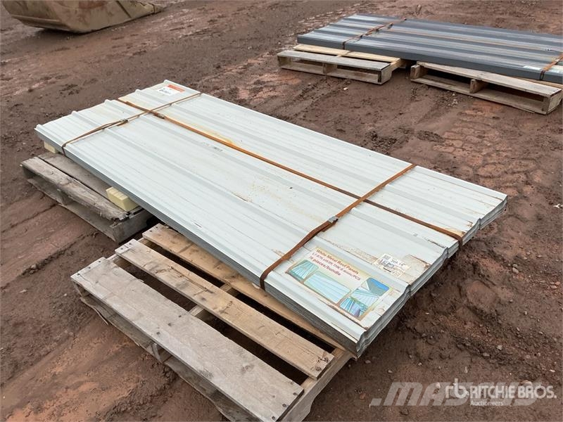  Quantity of (70) White Metal Roof Panels (Unused) Winches, hoists and material lifts