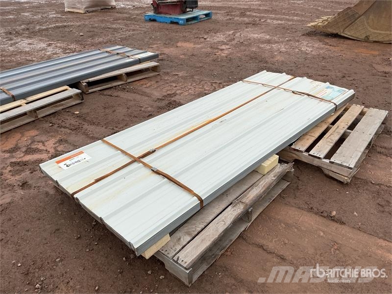  Quantity of (70) White Metal Roof Panels (Unused) Winches, hoists and material lifts