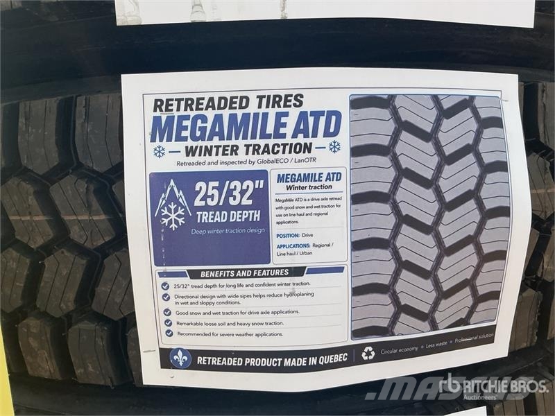  Quantity of (8) 11R22.5 Snow Traction Retread Tire Tyres, wheels and rims
