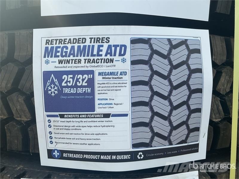  Quantity of (8) 11R22.5 Snow Traction Retread Tire Tyres, wheels and rims
