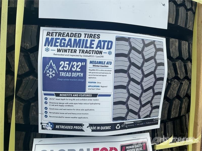  Quantity of (8) 11R22.5 Snow Traction Retread Tire Tyres, wheels and rims