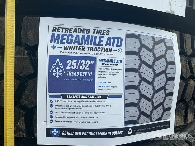 Quantity of (8) 11R22.5 Snow Traction Retread Tire Tyres, wheels and rims
