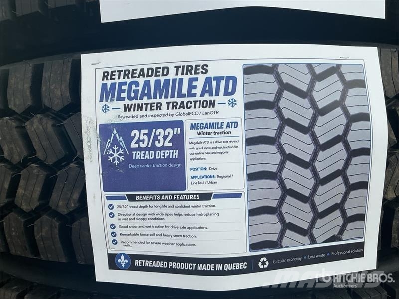  Quantity of (8) 11R22.5 Snow Traction Retread Tire Tyres, wheels and rims