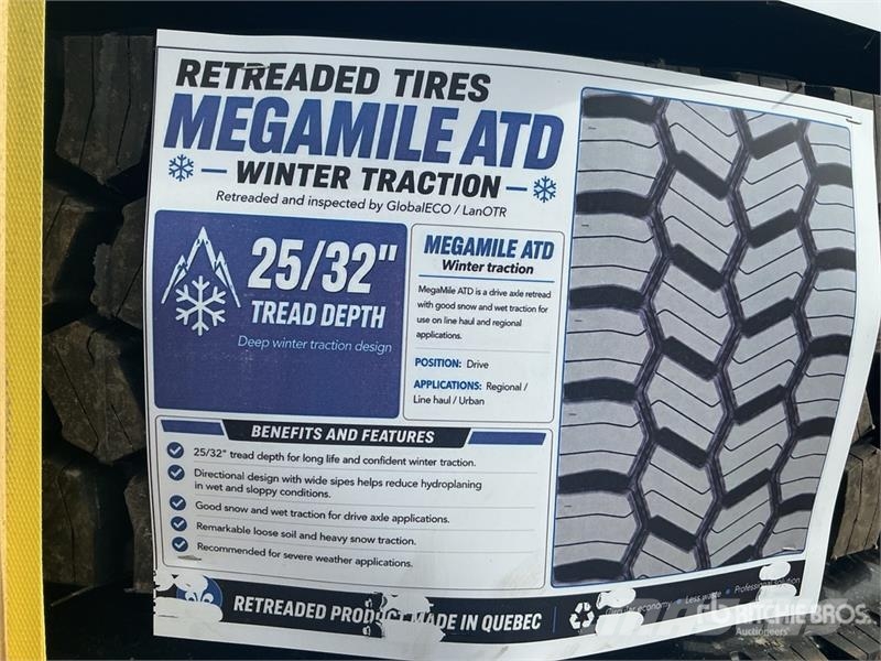  Quantity of (8) 11R22.5 Snow Traction Retread Tire Tyres, wheels and rims