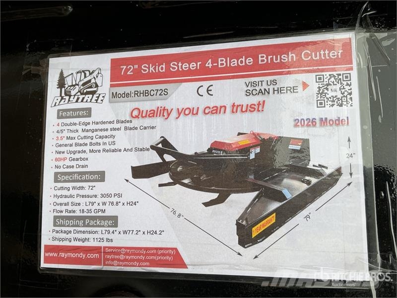  Raytree RHBC72S 72 in 4-Blade Skid Steer Brush Cut Навесные и прицепные косилки
