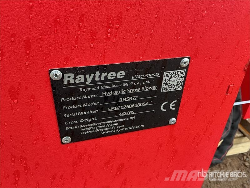  Raytree RHSB72 72 in Hydraulic Skid Steer Snowblow Sneeuwblazers
