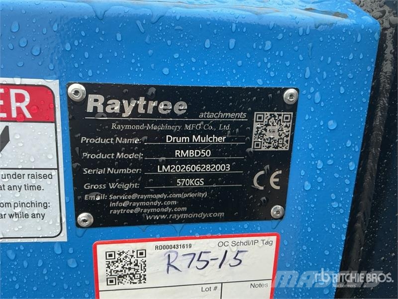 Raytree RMBD50 50 in Drum Skid Steer Mulcher (Unus Šumarski malčeri