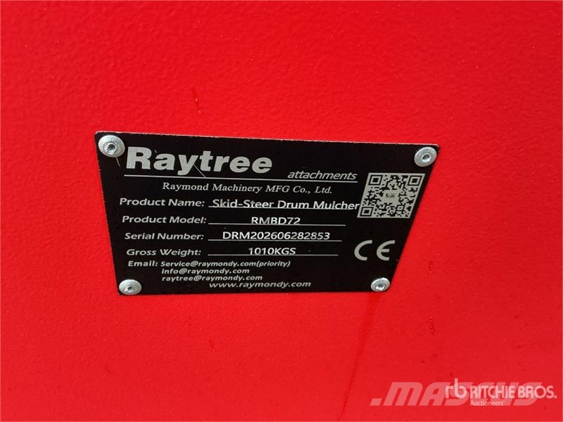  Raytree RMBD72 72 in Drum Skid Steer Mulcher (Unus Forstmulcher