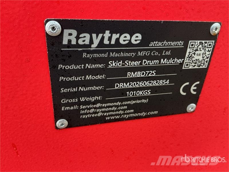  Raytree RMBD72S 72 in Drum Skid Steer Mulcher (Unu Forstmulcher