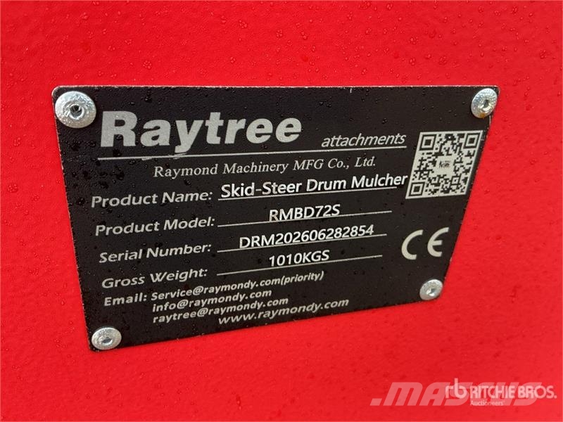  Raytree RMBD72S 72 in Drum Skid Steer Mulcher (Unu Forstmulcher