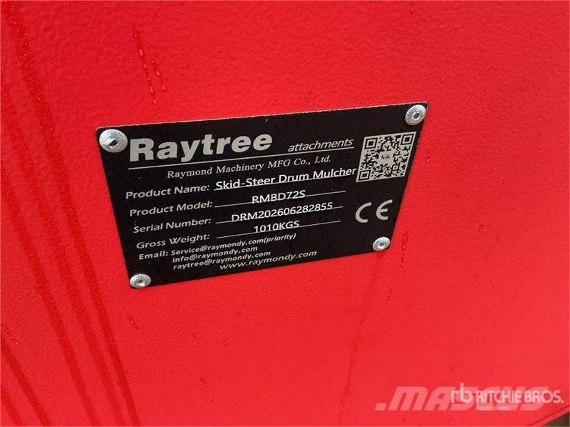  Raytree RMBD72S 72 in Drum Skid Steer Mulcher (Unu Forstmulcher