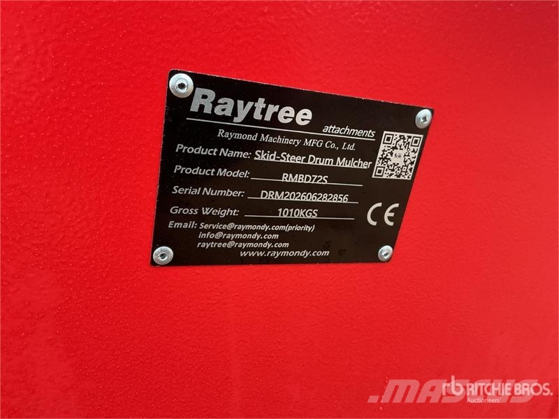  Raytree RMBD72S 72 in Drum Skid Steer Mulcher (Unu Forstmulcher
