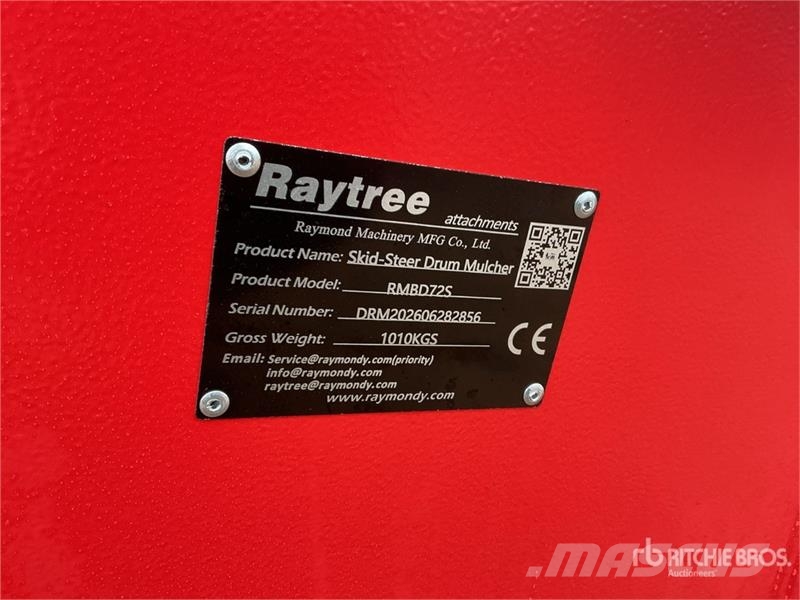  Raytree RMBD72S 72 in Drum Skid Steer Mulcher (Unu Forstmulcher