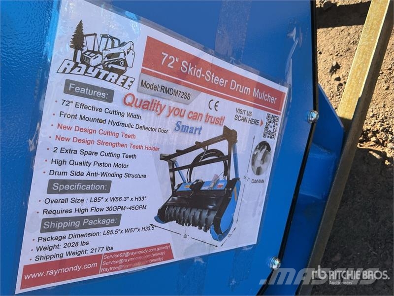  Raytree RMDM72SS 72 in Drum Skid Steer Mulcher (Un Šumarski malčeri