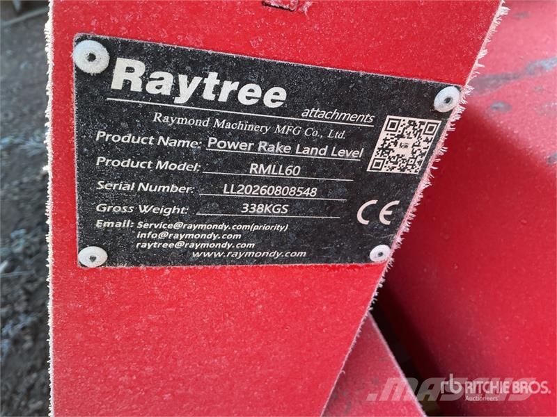 Raytree RMLL60 60 in Rake Skid Steer Landplane (Un زلاقات ميدانية