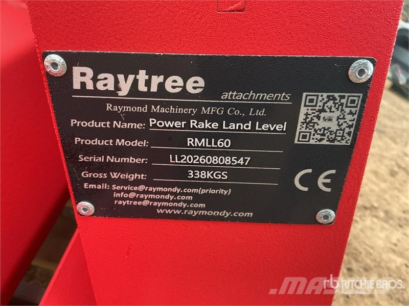 Raytree RMLL60 60 in Rake Skid Steer Landplane (Un زلاقات ميدانية