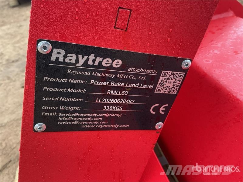 Raytree RMLL60 60 in Rake Skid Steer Landplane (Un Rastras para campos