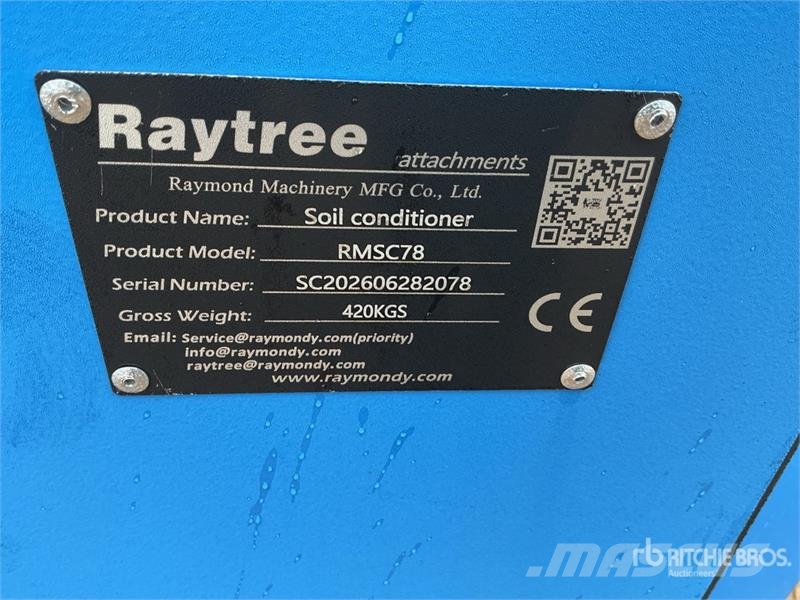 Raytree RMSC78 78 in Skid Steer Power Rake (Unused Rakes and tedders
