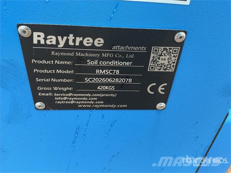 Raytree RMSC78 78 in Skid Steer Power Rake (Unused Rakes and tedders