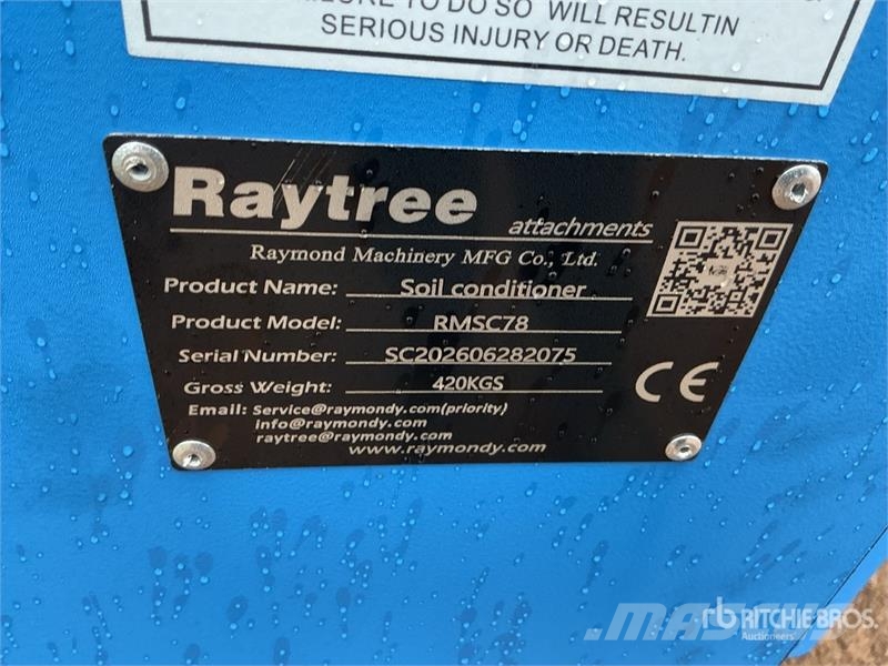 Raytree RMSC78 78 in Skid Steer Power Rake (Unused Rakes and tedders