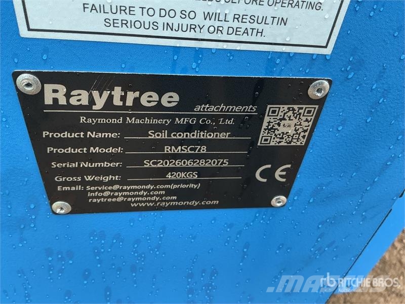 Raytree RMSC78 78 in Skid Steer Power Rake (Unused Rakes and tedders