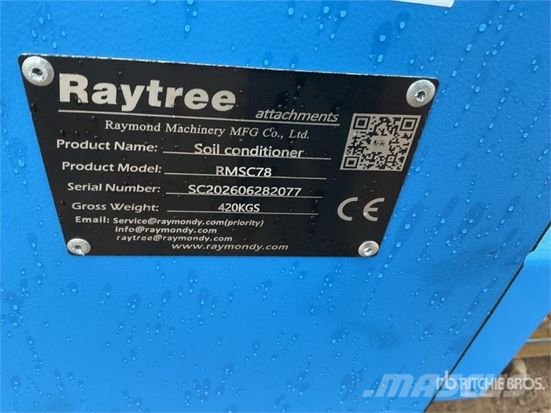 Raytree RMSC78 78 in Skid Steer Power Rake (Unused Rakes and tedders