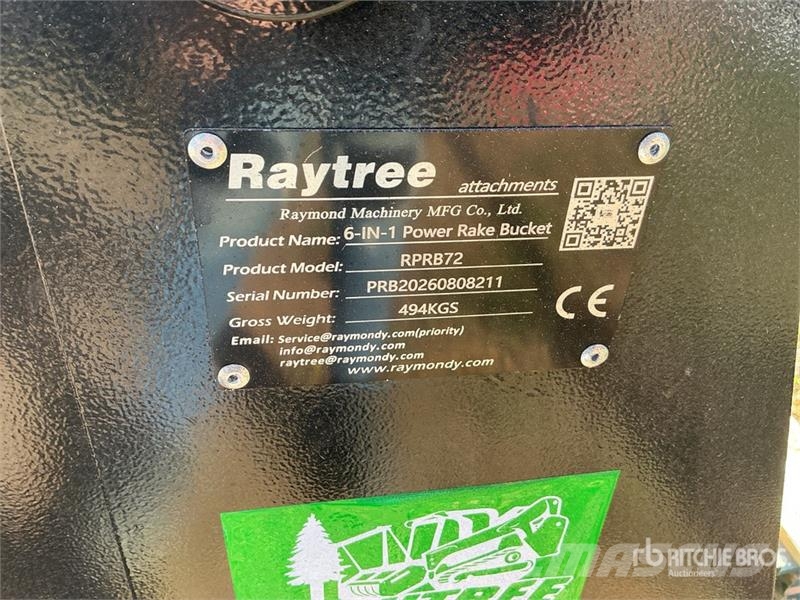  Raytree RPRB72 72 in 6-in-1 Power Rake Bucket (Unu مكونات أخرى