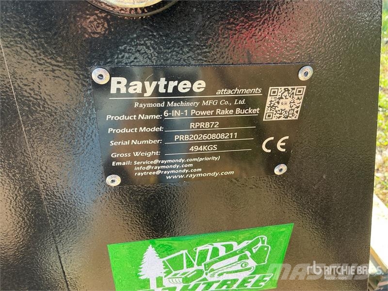  Raytree RPRB72 72 in 6-in-1 Power Rake Bucket (Unu مكونات أخرى