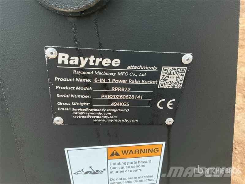 Raytree RPRB72 72 in Power Rake Skid Steer Bucket Buckets