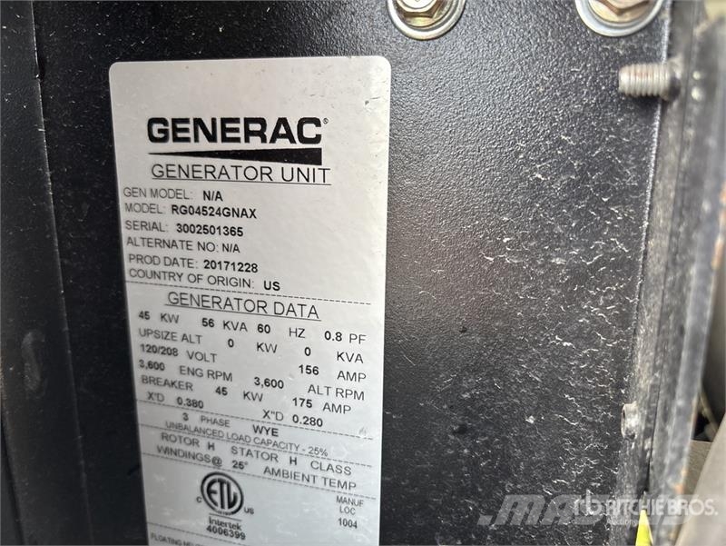 RG04524GNAX 45 kW Skid-Mounted Generator Set Diiselgeneraatorid
