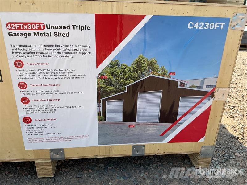 SDL4230TGMS Triple Garage Metal Shed (Unused) المباني الإطار الصلب