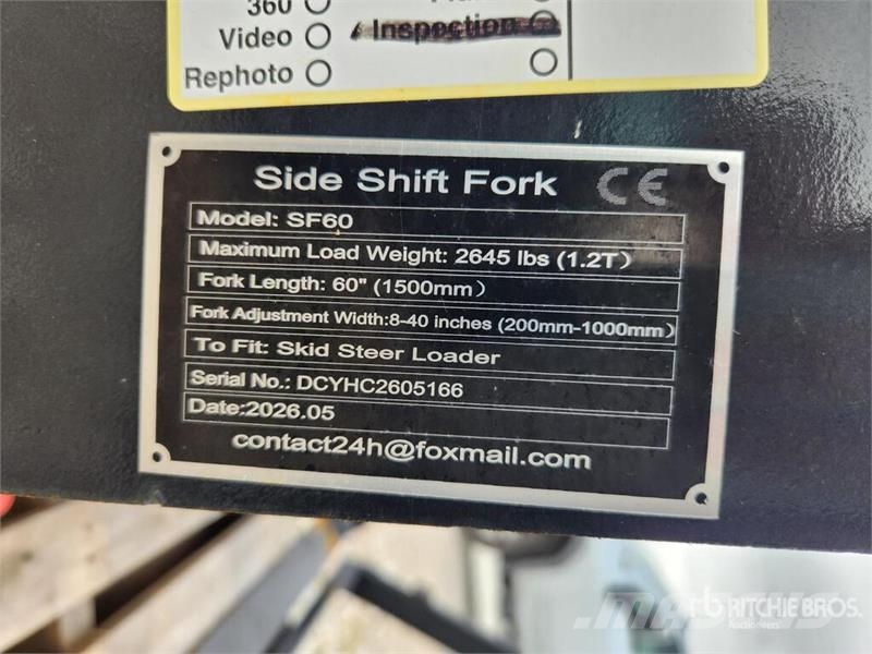 SF60 60 in Skid Steer Forks (Unused) Fourche