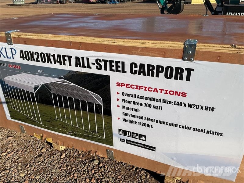 SKLP SK-SC40 20 ft x 40 ft All-Steel Carport (Unus Edifícios com estrutura de aço