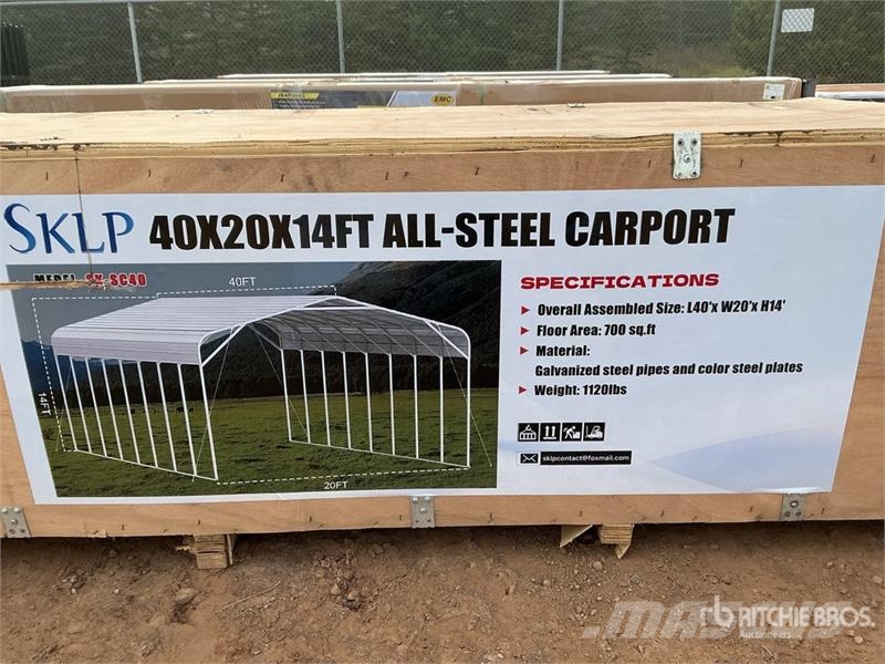 SKLP SK-SC40 20 ft x 40 ft All-Steel Carport (Unus Edifícios com estrutura de aço