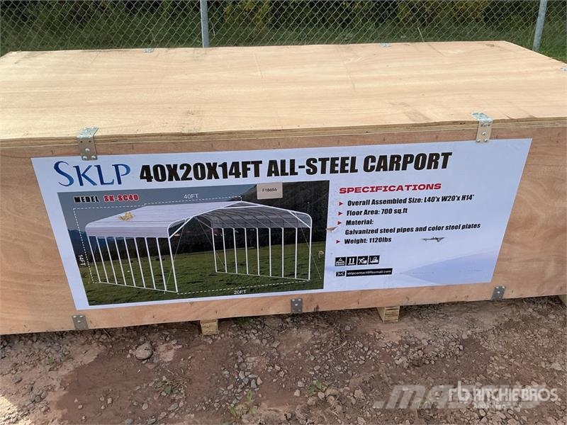  SKLP SK-SC40 20 ft x 40 ft All-Steel Carport (Unus Edificación de acero