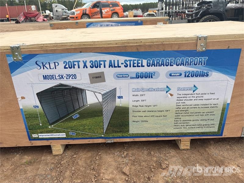  SKLP SK-ZP20 20 ft x 30 ft All-Steel Enclosed Carp Stahlrahmenaufbauten