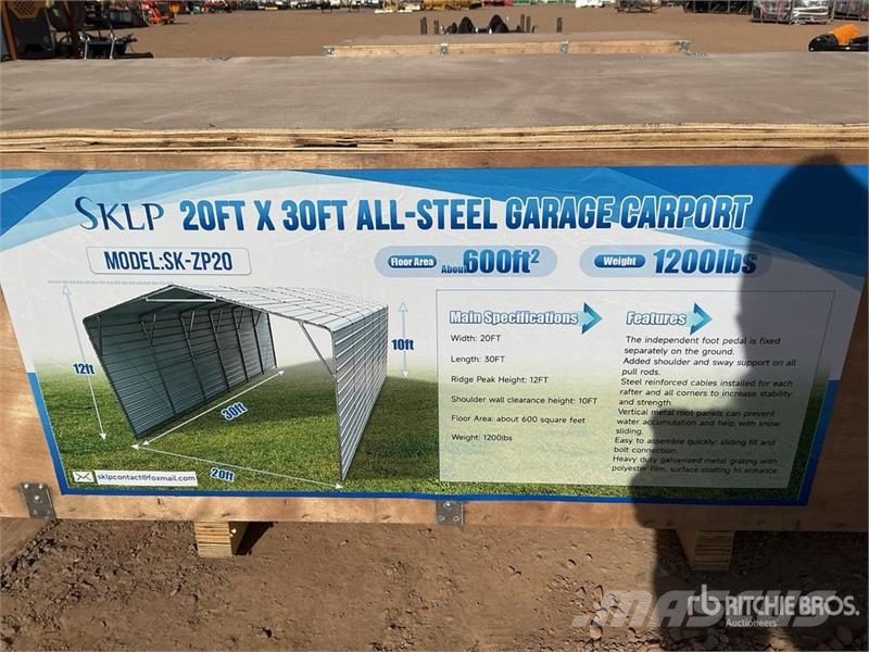  SKLP SK-ZP20 20 ft x 30 ft All-Steel Enclosed Carp المباني الإطار الصلب